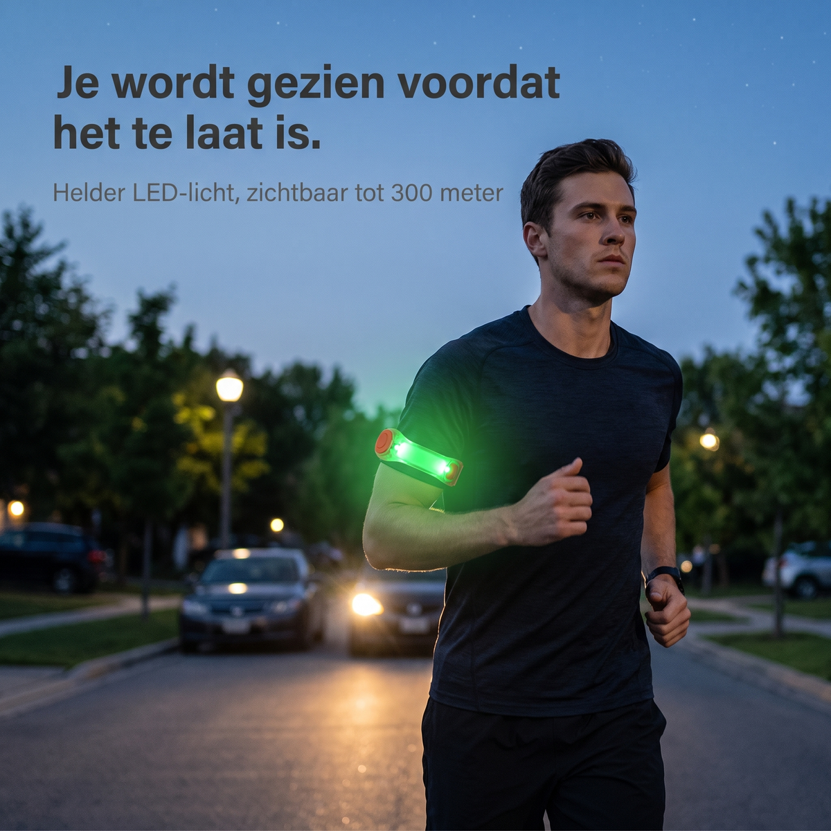 SafeGlow - Lichtgevende Sportarmband Voor Veilig Rennen