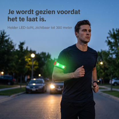 SafeGlow - Lichtgevende Sportarmband Voor Veilig Rennen