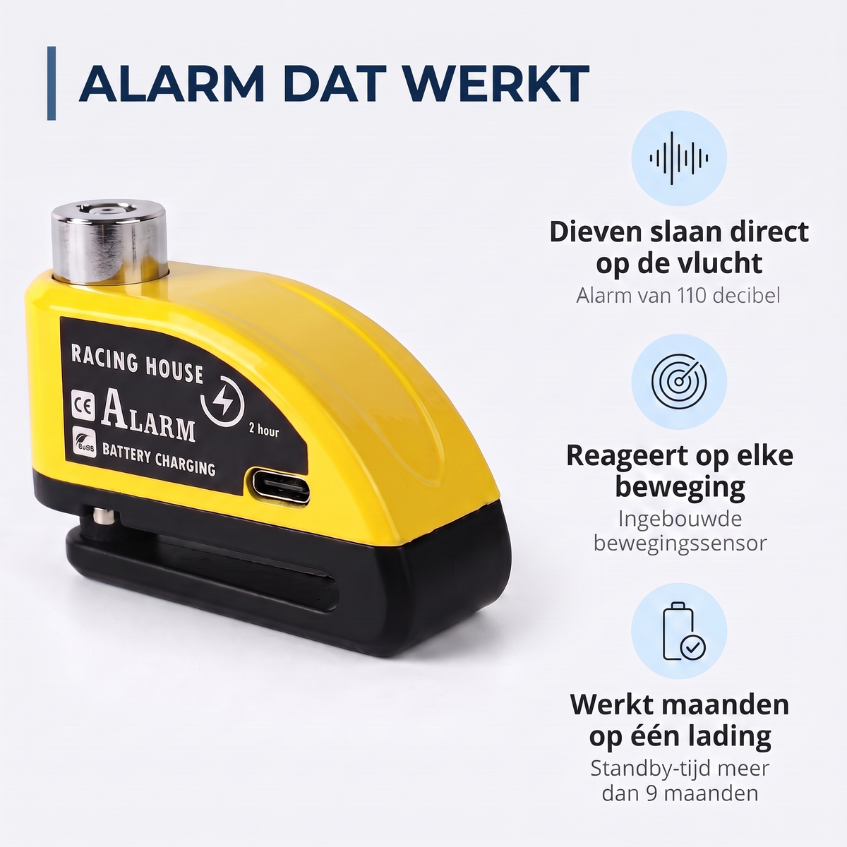 SecurRide - Schrijfremslot met 110 dB Alarm