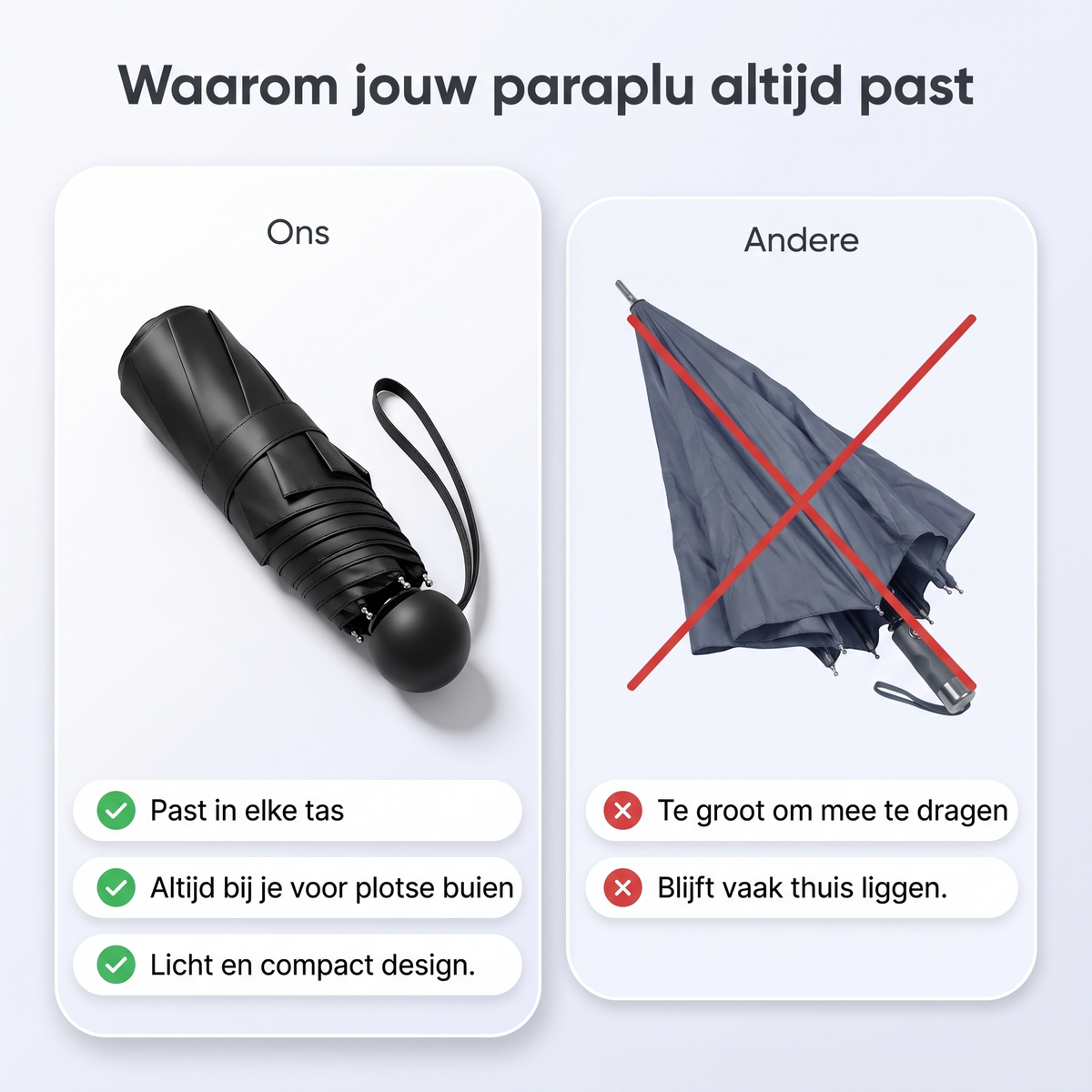 RainPod™ - Mini paraplu voor elke weersomstandigheid