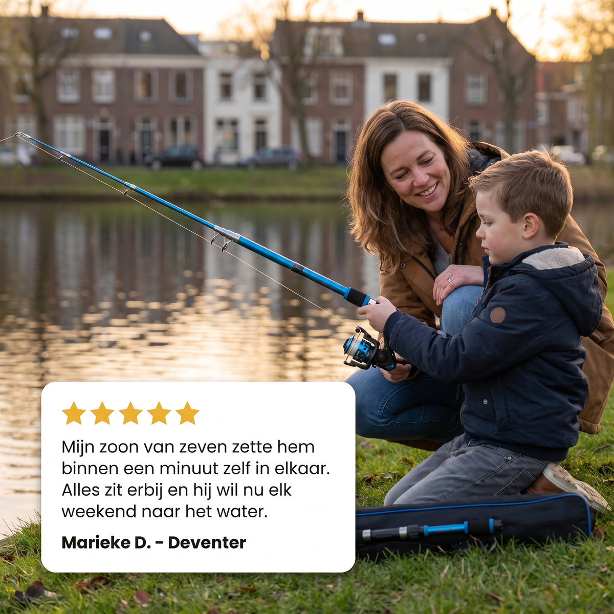 Review: moeder kijkt toe terwijl zoon vist