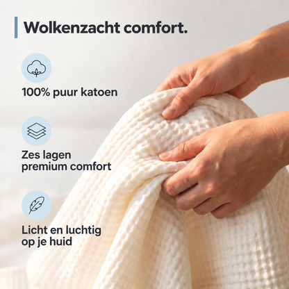 Nuvella™ SoftCloud - 6-Laags Deken van 100% Mousseline Katoen