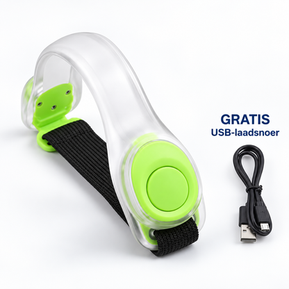 SafeGlow - Oplaadbare Lichtgevende Sportarmband Voor Veilig In Verkeer