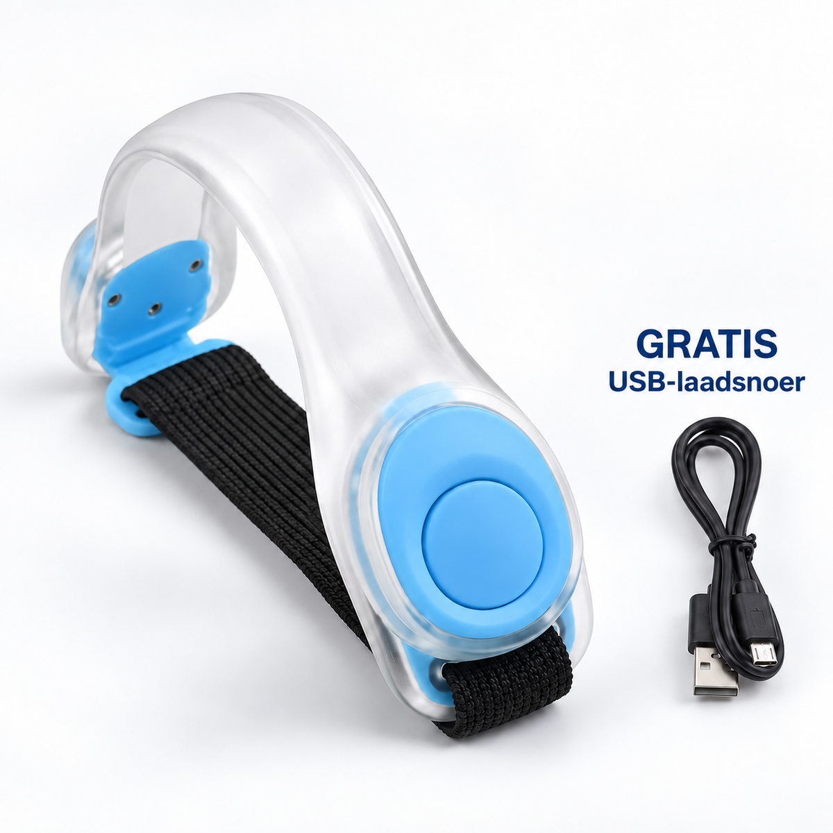 SafeGlow - Oplaadbare Lichtgevende Sportarmband Voor Veilig In Verkeer