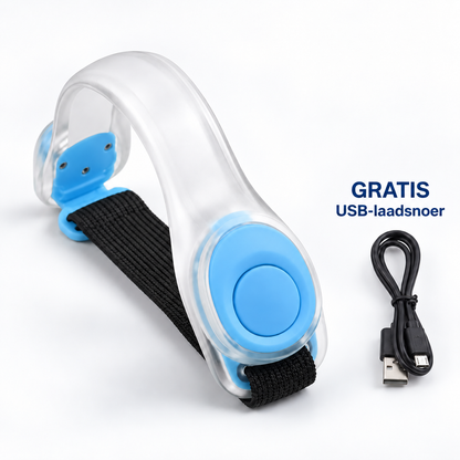 SafeGlow - Oplaadbare Lichtgevende Sportarmband Voor Veilig In Verkeer