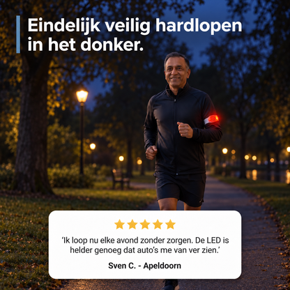 SafeGlow - Oplaadbare Lichtgevende Sportarmband Voor Veilig In Verkeer
