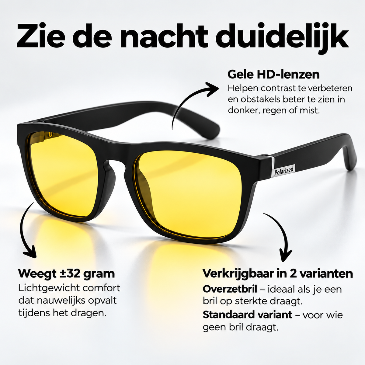 OptiNight® Reisbril – Helder Zicht & Veilig Rijden in het Donker