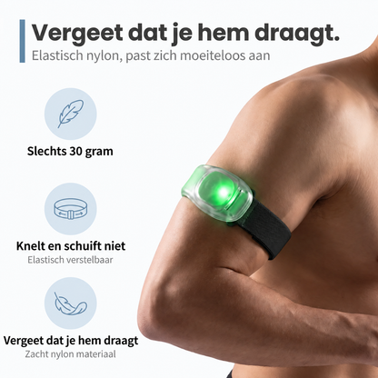SafeGlow - Oplaadbare Lichtgevende Sportarmband Voor Veilig In Verkeer